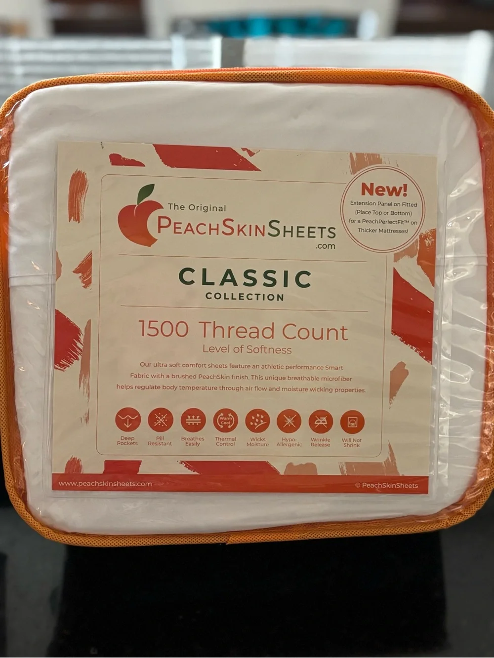 Brand New!  Peach Skin Sheet Set in White, King Size